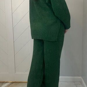 Green Knit Sweater and Pants Set